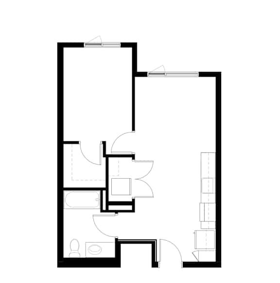 1Bedroom S Floor Plan at Victory Northgate Apartments, Seattle, WA, 98125