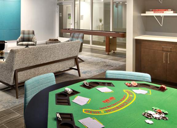 a room filled with furniture and a flat screen tv