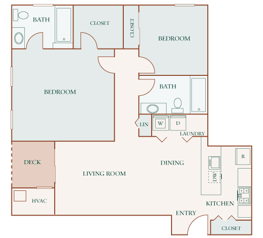 Hampshire Green Apartments - B5 (Lucerne) - 2 bedroom - 2 bath - 2D