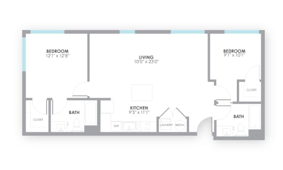 Switch Floor Plan at AMP Apartments, PRG Real Estate, Louisville, KY, 40206
