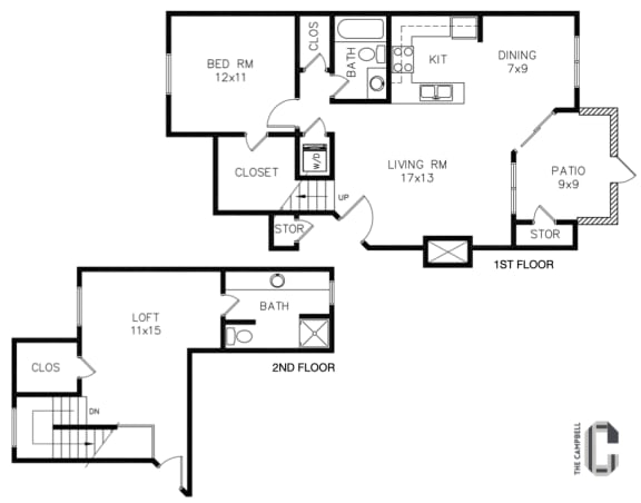 The Campbell B2 Townhome Floor Plan