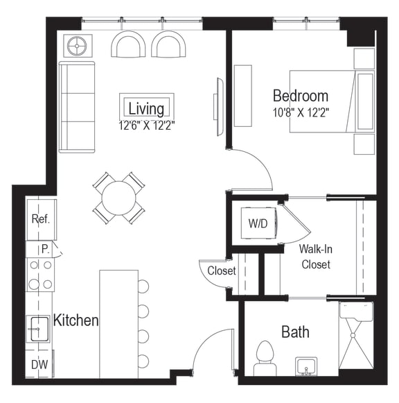 A1 Floor Plan at Rialto, Washington, DC