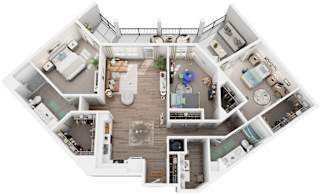 3 Bed 2 Bath Floor Plan | 1,623 Sq. Ft. at Canopy at Ginter Park Apartments in Richmond, Virginia