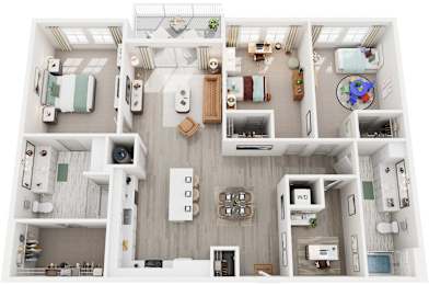 3 Bed 2 Bath Floor Plan | 1,437 Sq. Ft. at Lyric at Norton Commons Apartments, Kentucky 40059