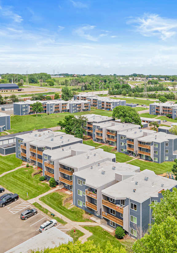 Aerial View of community at The Bosk Apartment Homes, Woodbury, MN, 55125