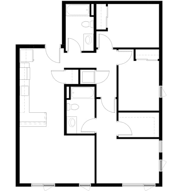2Bedroom Z Floor Plan at Victory Northgate Apartments, Washington