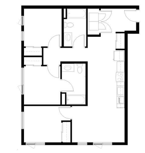3Bedroom M Floor Plan at Victory Northgate Apartments, Washington, 98125