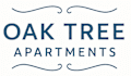 The image is a logo for Oak Tree Apartments.