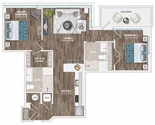 B3B Floor Plan at Sinclaire on Seminary, Alexandria