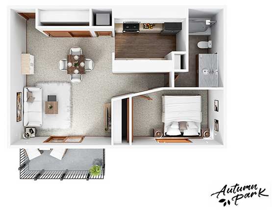 A2 Floor Plan at Autumn Park, Sioux Falls, SD 57106