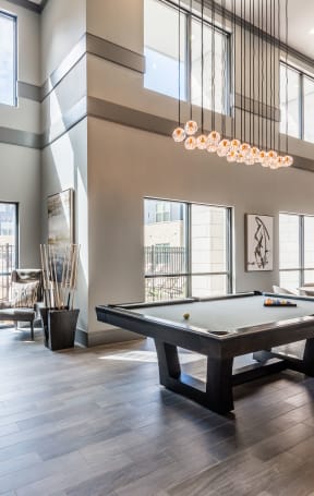 the reserve at bucklin hill clubhouse with pool table