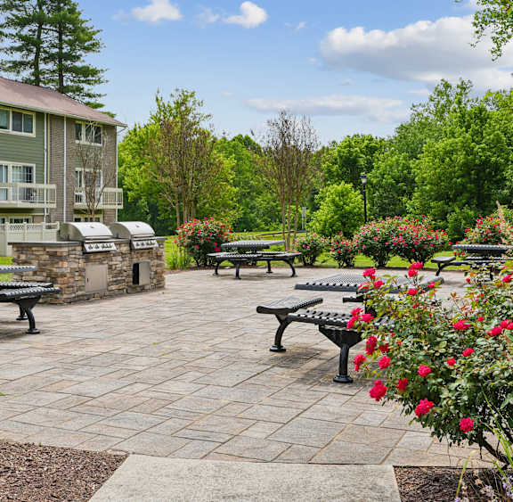 Outdoor BBQ Area at The Brook at Colombia Apartments in Columbia, MD