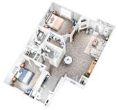 2Bedroom 2Bath Floor Plan at Sand Creek Woods Apartments, Fishers, Indiana