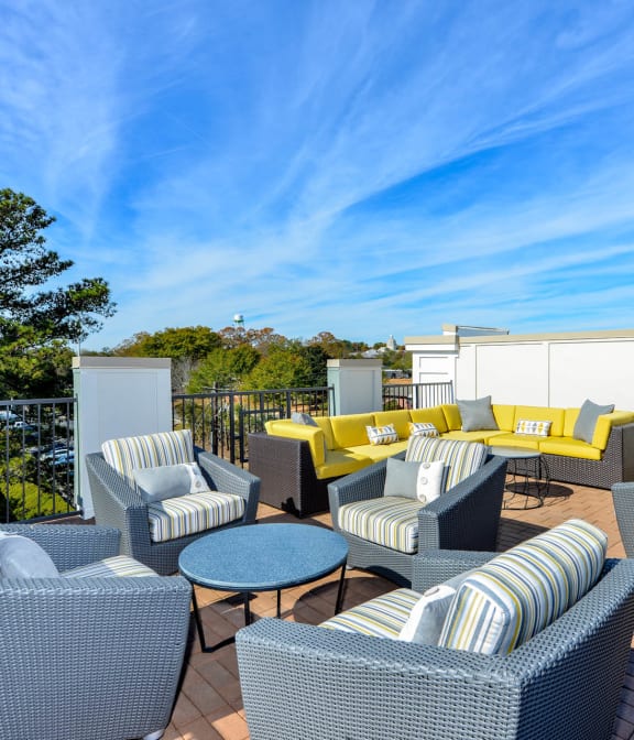 Comfy patio at Veranda at Groveway in Roswell, Georgia