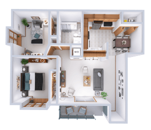 Floor Plan 2 Bed, 1 Bath Lower