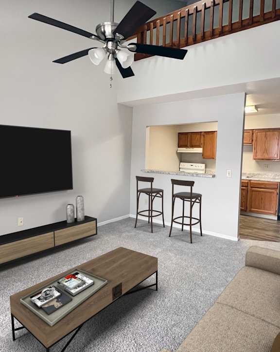 a living room with a couch and a table at Parkway Trails, Florence, KY, 41042