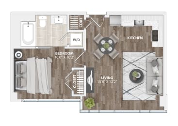 A1A Floor Plan at 1305 Dock Street, Baltimore, MD
