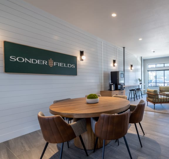 Sonder Fields Clubhouse Seating Area and Coffee Bar