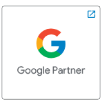 A white square with a Google logo and the words "Google Partner" below it.