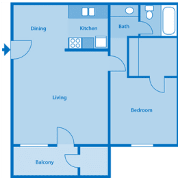 Tanglewood One Bedroom Medium Floor Plan