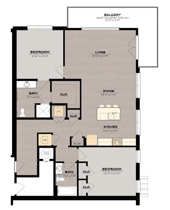 2D Floor Plan at The Tennessee Brewery, Memphis, 38103