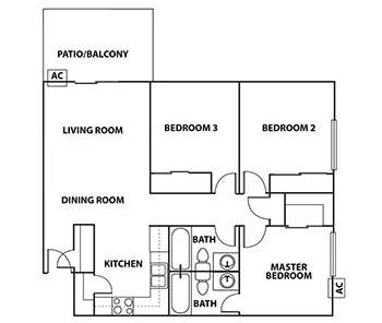 D2 Floor Plan at Autumn Park, Sioux Falls, SD, 57106