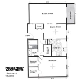  Floor Plan 1.1bedA