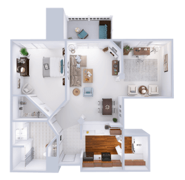  Floor Plan Arlington I - 1 Bed, 1 Bath w/ Den