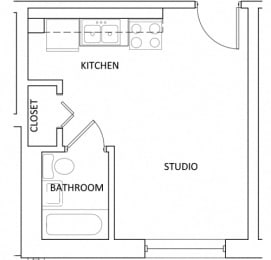 The Parkway Apartments - A2 - studio - 1 bath