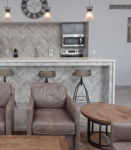Living Room With Kitchen at Cinnamon Ridge Apartments, Eagan