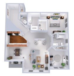  Floor Plan Smithsonian - 2 Bed, 2 Bath
