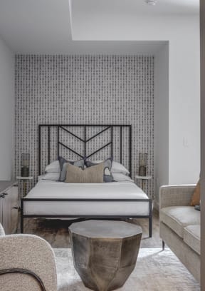 Studio bedroom area