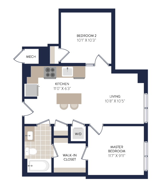 Floor Plan  a floor plan of a bedroom apartment
