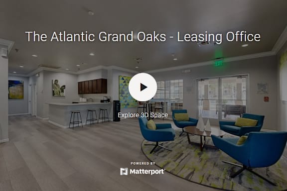 A leasing office for The Atlantic Grand Oaks is displayed.