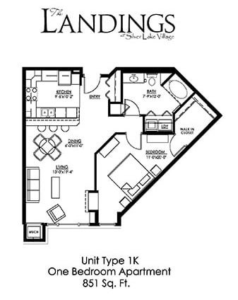 Dominium_Landings at Silver Lake_1 Bedroom Floor Plan