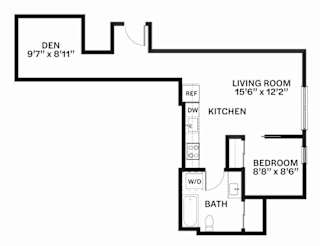 D1 Floor Plan at Corner 63, Seattle, Washington