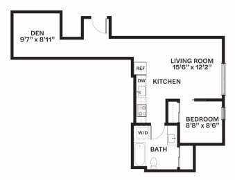 D1 Floor Plan at Corner 63, Seattle, Washington