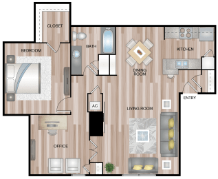 A6 | 1 Bed / 1.5 Bath | 907 Sq Ft at The Escapade, San Antonio, 78216
