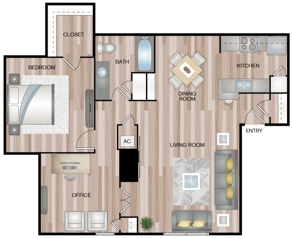 A6 | 1 Bed / 1.5 Bath | 907 Sq Ft at The Escapade, San Antonio, 78216