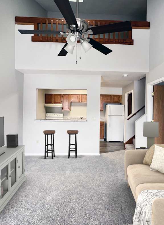 a living room with a couch and a table at Parkway Trails, Florence, KY, 41042