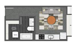 Studio Rupert Floor Plan at Stella St. Paul Apartments, St. Paul