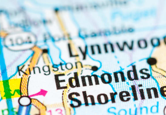 View of Edmonds Washington on Map
