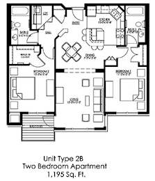 Floor Plan  2 Bedroom Floor Plan at The Landings at Silver Lake Village, St. Anthony Minnesota