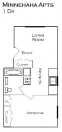 Minnehaha Apartments floorplan, Minneapolis, Minnesota