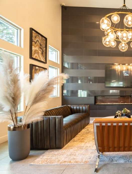 the lobby at the bradley braddock road station apartments