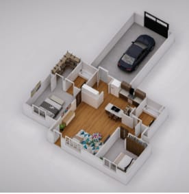 Floor Plan  LARGE 2BR, 2BA - 1031SF