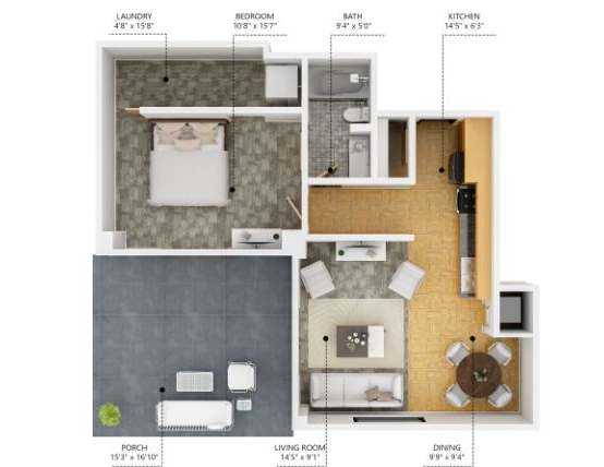 A8 1Bed 1Bath A8 1Bed 1Bath at The Des Moines Building Apartments, Iowa, 50309