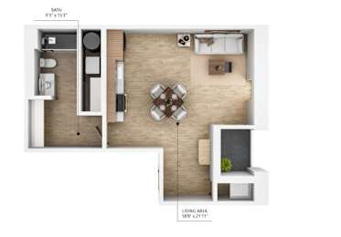 S2 Floor Plan at City Square Lofts, Iowa