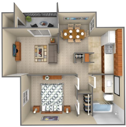 Floor Plan  1-Bedroom floor plan