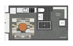 Studio Maxwell Floor Plan at Stella St. Paul Apartments, St. Paul, Minnesota
